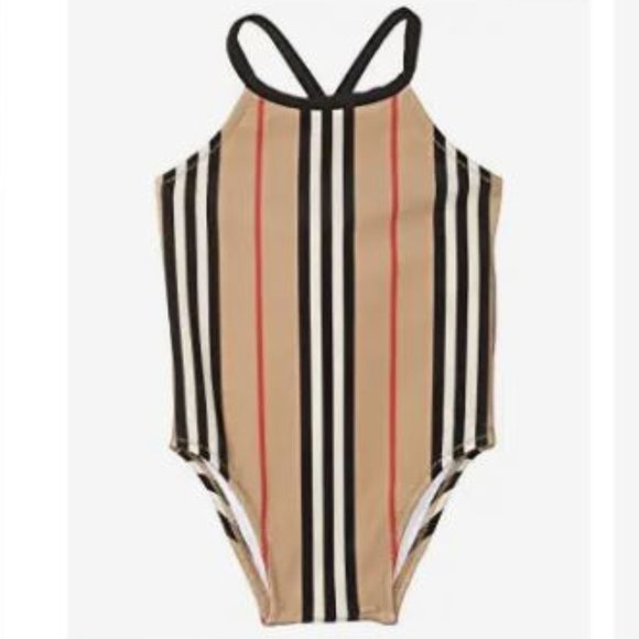 Burberry Swim New Burberry Crina Icon Stripe Swimsuit Baby 8 Months